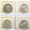 Image 1 : 1938 $1, 1939, 1953 "NSF", 1962 All 4 coins ICCS Extra Fine-40 to Choice Mint State-63.