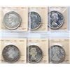Image 1 : 1951 $1 "SWL", 1952, "WL", 1958, 1963 (2), 1965 "SB B5", All 5 coins ICCS  Choice Mint State-62 to V