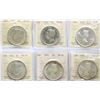 Image 1 : 1952 $1 "WL", 1952 "SWL", 1953 "SF", 1953 "NSF", 1954, 1954 "SWL" All 6 coins ICCS Choice Mint State