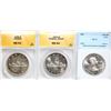 1953 $1 "SF", 1956, 1959, Lot of 3 certified coins Choice Mint State-63 to Very Choice Mint State-64