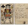 French Colonial Issue Playing Card; "Jacks of Clubs" with French Hand Written on the back.