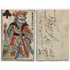 French Colonial Issue Playing Card; "King of Clubs" with French Hand Written on the back.