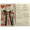 French Colonial Issue Playing Card; "King of Harts" with French Hand Written on the back.