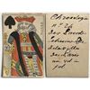 French Colonial Issue Playing Card; "King of Spades" with French Hand Written on the back.