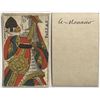 French Colonial Issue Playing Card; "Queen of Spades" with French Hand Written on the back.