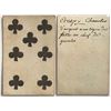French Colonial Issue Playing Card; "Seven of Clubs" with French Hand Written on the back.