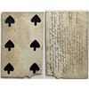 Image 1 : French Colonial Issue Playing Card; "Six of Spades" with French Hand Written on the back.