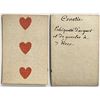Image 1 : French Colonial Issue Playing Card; "Three of Harts" with French Hand Written on the back.
