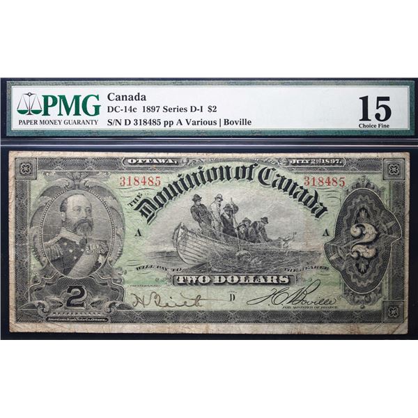 1897 $2 DC-14c #318485 "Series D", PMG F15