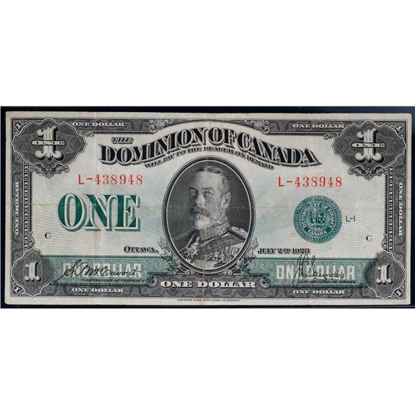 1923 $1 DC-25d "Green Seal" #L-438948 VF