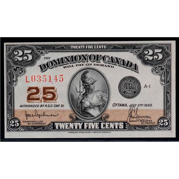 1923 25 Cents - Shinplaster DC-24a #L035145 "Auth - Hyndman" EF  Bright example.