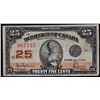 1923 25 Cents - Shinplaster DC-24b #067737 "Letter M - Hyndman" F-VF