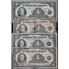Image 1 : 1935 $1 BC-1 & BC-2 (3) "Both English & French texts" Lot of 4 notes Good to fine