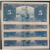 Image 2 : 1937 $5 BC-23b & 23c F+ to VF, Lot of 4 notes.