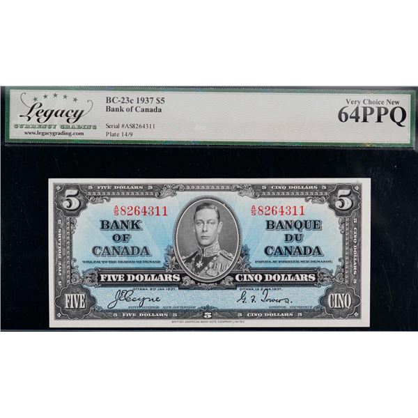 1937 $5 BC-23c #A/S8264311 LCG UNC64PPQ