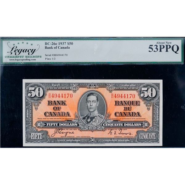 1937 $50 BC-26c #B/H4944170 LCG AU53PPQ