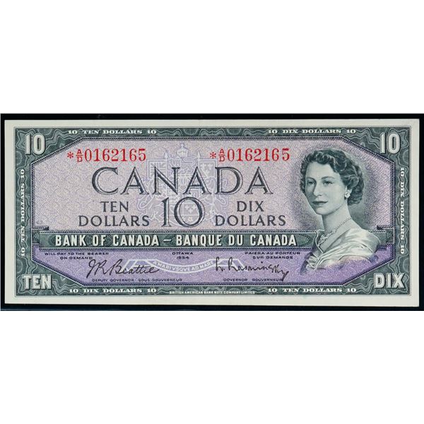 1954 $10 BC-40bA #*A/D0162165 EF-AU, Better replacement note.