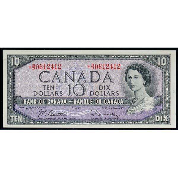 1954 $10 BC-40bA #*B/D0612412 AU-UNC, Replacement note.