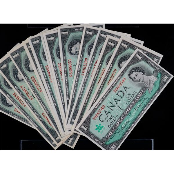 1967 $1 Centennial notes - With serial Number - Lot of 20 notes, All EF+ to Gem Unc.