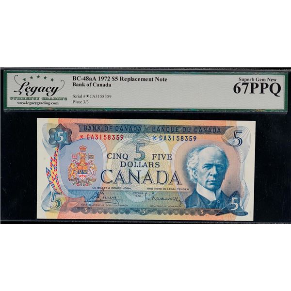 1972 $5 BC-48aA #*CA3158359 LCG UNC67PPQ