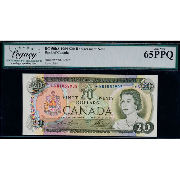 1969 $20 BC-50bA #*WN1452902 LCG UNC65PPQ