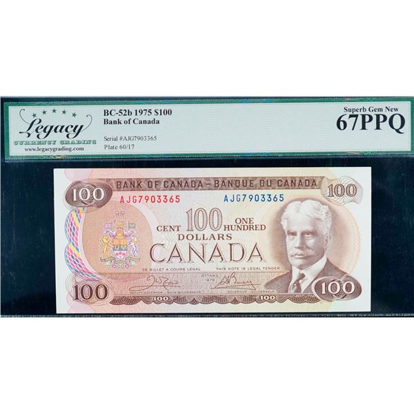 1975 $100 BC-52b #AJG7903365 LCG UNC67PPQ