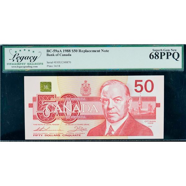 1988 $50 BC-59aA #EHX1248870 LCG UNC68PPQ