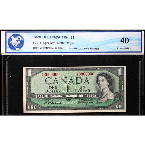Million; 1954 $1 BC-37a #A/N3000000 Bright VF-EF