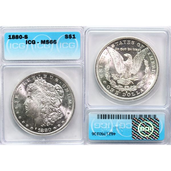 USA; 1880-S $1 ICG MS66