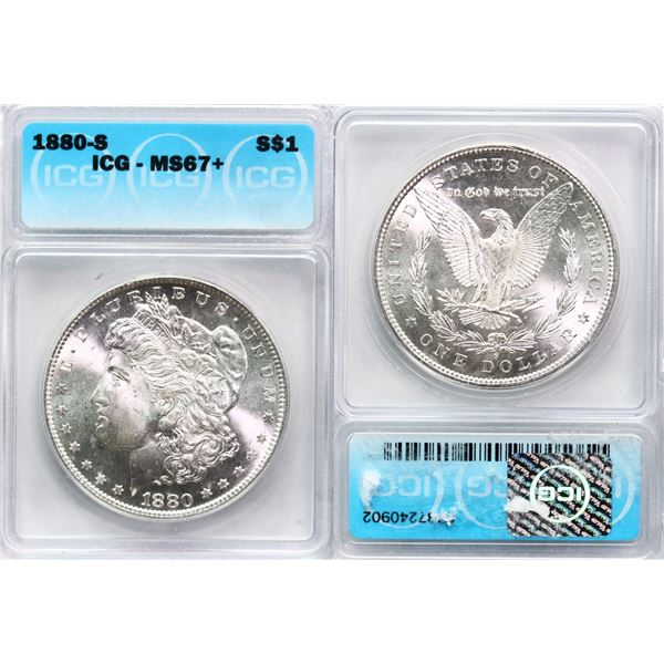 USA; 1880-S $1 ICG MS67+