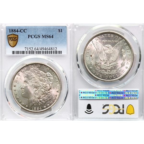 USA; 1884-CC $1 PCGS MS64