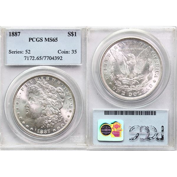 USA; 1887 $1 PCGS MS65