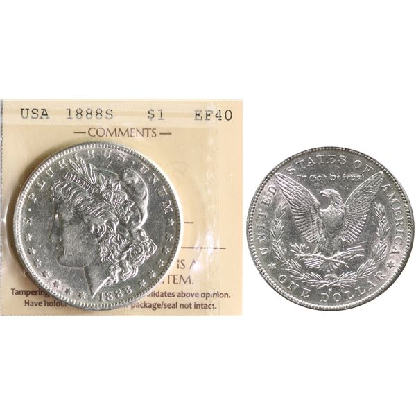 USA; 1888-S $1 ICCS EF40
