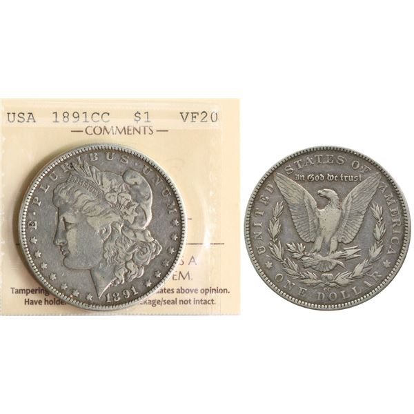 USA; 1891-CC $1 ICCS VF20