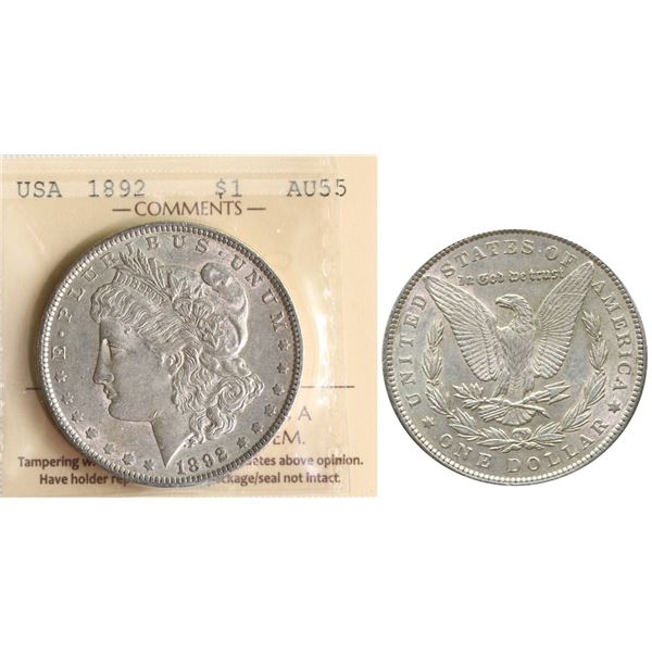 USA; 1892 $1 ICCS AU55