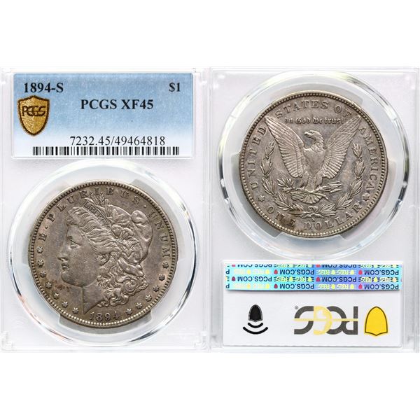 USA; 1894-S $1 PCGS EF45