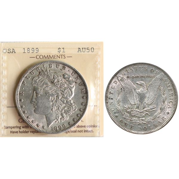 USA; 1899 $1 ICCS AU50