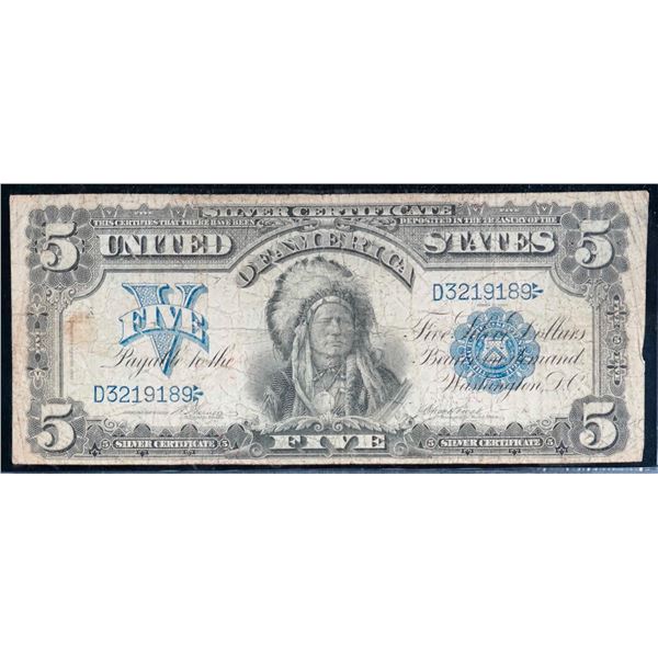 USA; 1899 $5 Fr.273 "Indian Chief" #D3219189 LCG VG10