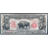 USA; 1901 $10 Fr.115 "Bison" #A148009 LCG F15, minor issue