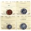 Image 2 : Proof-Like Set; 1952 PL Set.   1¢ is Full Red, 25¢  "LR", $1 "NWL"  All 6 coins ICCS Gem Proof-Like-