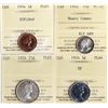 Image 2 : Proof-Like Set; 1954 "NSF" PL Set.   1¢ rare "NSF" 10¢ Heavy Cameo, 50¢ Cameo, -  All 6 coins ICCS C