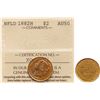 Image 1 : Nfld; 1882H $2 Gold ICCS About Uncirculated-50