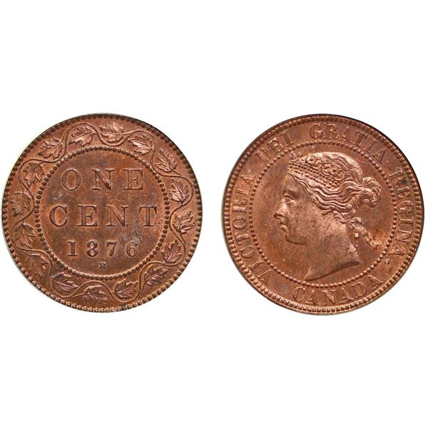 1876H 1¢ CCCS Gem Mint State-65 Red, Sharply struck with nice proof-Like fields