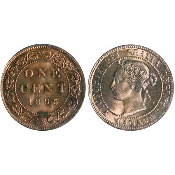 1895 1¢ ICCS Gem Mint State-65 Red, 90% Full Red.  An attractive example.