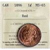 Image 2 : 1896 1¢ ICCS Gem Mint State-65 Full Red.  A blazing full red example with superb eye appeal.