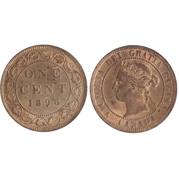 1896 1¢ ICCS Gem Mint State-65 Red.  An attractive example with razor sharp details.