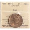 Image 2 : 1896 1¢ ICCS Gem Mint State-65 Red.  An attractive example with razor sharp details.