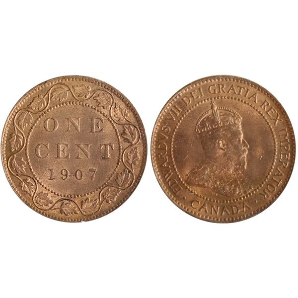 1907 1¢ ICCS Very Choice Mint State-64 85% Red