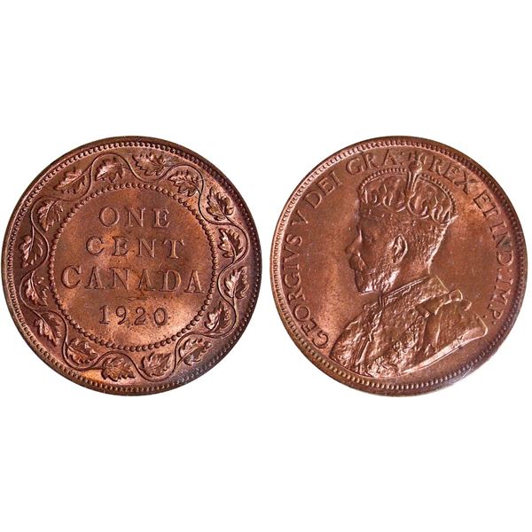 1920 1¢ "Large" ICCS Gem Mint State-65 Red 75% Red  lustre.