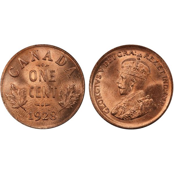 1928 1¢ PCGS Gem Mint State-65 Red - 100% Full Red.  A blazing and superior example.  Wow!  Very fla